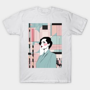 Hues of Enchantment Art Deco Patrick Nagel 80s T-Shirt